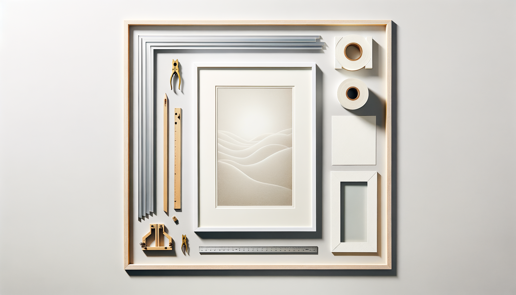 Professional archival framing components for giclee prints including UV glass, acid-free mount board and backing