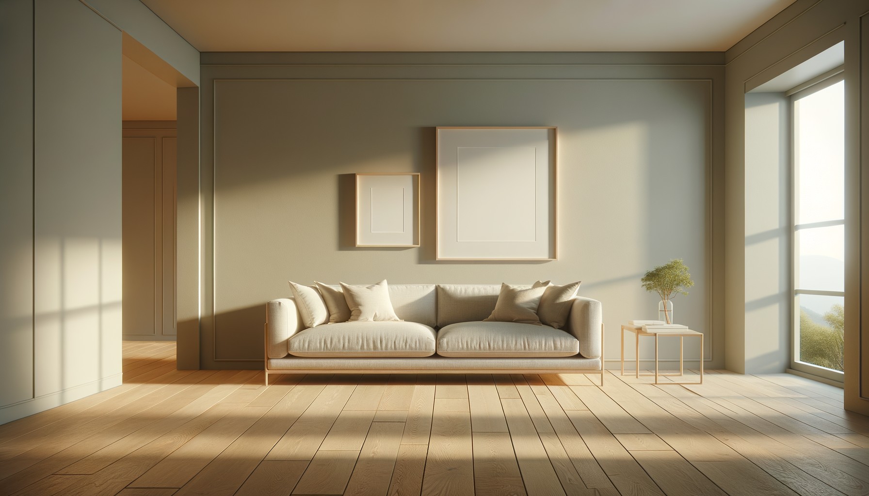 Giclee fine art prints beautifully displayed on a neutral wall in a well-lit living room